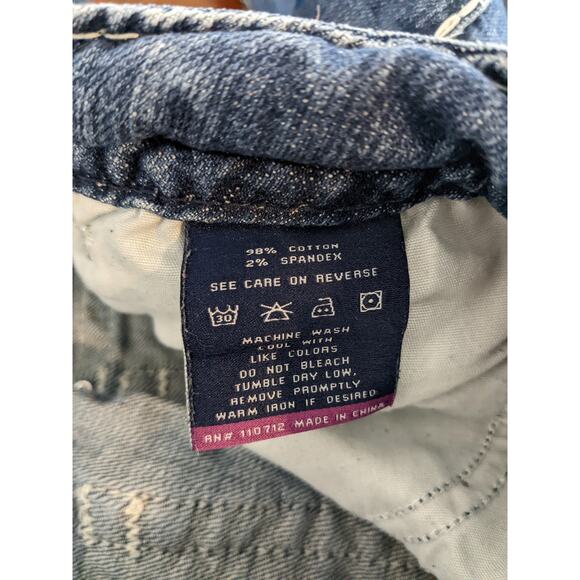 Vigoss Bootcut Jeans 1/2 Blue The New York Slim 29x30 Thick Stitching Bling Dark - Picture 8 of 13